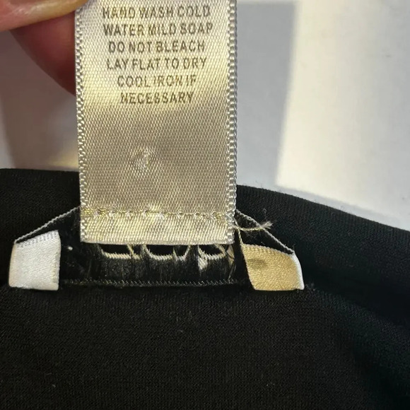 Cache black stretchy mini dress with metal ring accents size M - Picture 7 of 9